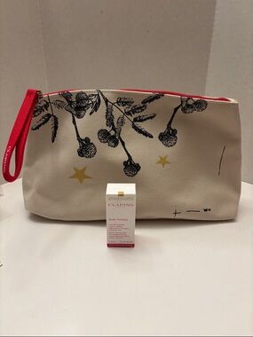 Clarins Canvas Cosmetic Bag W/Body Firming Gel 8ml